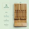 Ruboxa 12 Slot Bamboo Knife Drawer Organizer