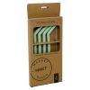 Market Finds 4 Pack Mint Silicone Reusable Straws with Cleaning Brush