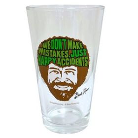 Bob Ross Happy Accidents Pint Glass