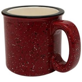 15oz Maroon Ceramic Campfire Mug with White Interior