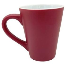 14oz Medium Maroon Ceramic Cafe Mug with White Interior
