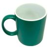11oz Matte Green C-Handle Ceramic Mug with White Interior