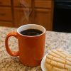 11oz Orange C-Handle Ceramic Mug with White Interior