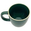 12oz Green Bistro Ceramic Mug with Almond Trim & Base