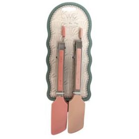Cook with Color 2 Piece 7" Stainless Steel Mini Tong Set in Blush & Pink
