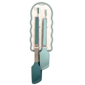 Cook with Color 2 Piece 9" & 12" Stainless Steel Tongs Set in Teal