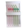 7 Piece Flower and Leaf Theme Glass Straw Set with Cleaning Brush