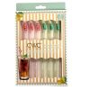 7 Piece Flower and Leaf Theme Glass Straw Set with Cleaning Brush
