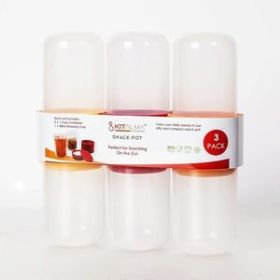 Kitalma 3 Pack Snack Pot on The Go Snack Container with Dressing Cup