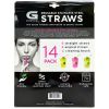 G Force 14 Pack Reusable Stainless Steel Straw Set