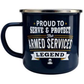 Top Guy Enamel Mug with Armed Services Design