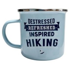 Top Guy Enamel Mug with Hiking Design