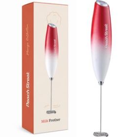 Peach Street Milk Frother in White and Red