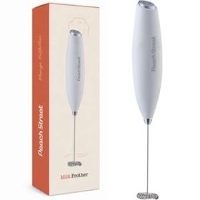 Peach Street Milk Frother in White