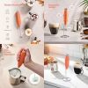 Peach Street Milk Frother with Stand in Orange