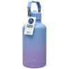 Sarina Hydro 64 Oz Ambitious Insulated Stainless Steel Water Bottle with Dual Sip & Straw Lid In Blue & Purple Ombre