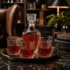 Appetit 5 Piece Vintage Ice Cut Whiskey Decanter and Glasses Set