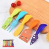 5 Piece Colorful Non Stick Cheese Butter Knife Spreaders Set