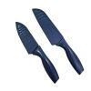 Non-Stick Santoku and Bread Kitchen Knife with Blade Guard Sheaths Set