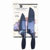 Non-Stick Santoku and Bread Kitchen Knife with Blade Guard Sheaths Set