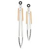2 Piece Kitchen Tongs Set with Beech Wood Studded Handles