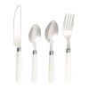 16 Piece Cutlery Set with White Handles