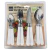 16 Piece Cutlery Set with White Handles