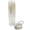 Sparkling 24 Oz White Plastic Water Bottle with Safety Lock and Handle