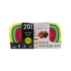 20 Piece Variety Pack Food Storage Containers Set