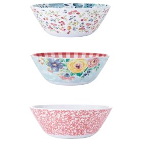 10-inch Melamine Salad Bowls in Assorted Patterns