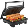 Panini Press & Grill, 4-Slice Non-Stick, Opens Flat - Stainless Steel