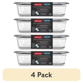 (4 pack)Glass Food Storage Container with Lid, BPA Free and Leak Proof, 8-Cup
