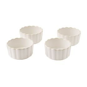Colette Stoneware Ramekins, Cream, Set of 4