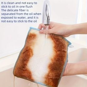 5pcs Of 10 Non-stick Rags, Kitchen Scouring Pads, Bamboo Fiber Brush Dishes, Household Cleaning Wipes, Bamboo Fiber Dishcloths