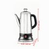 12-Cup Electric Percolator Coffee Pot, Coffee Maker with Keep Warm Function & Heat-Resistant Handle, Silver