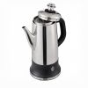 12-Cup Electric Percolator Coffee Pot, Coffee Maker with Keep Warm Function & Heat-Resistant Handle, Silver