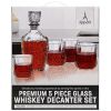 Appetit 5 Piece Vintage Ice Cut Whiskey Decanter and Glasses Set