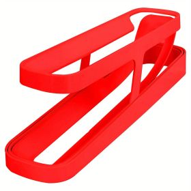 1pc Rolling Refrigerator Egg Dispenser, Space-Saving Holder For Fridge Storage Anti-fall Egg Tray, Egg Rack Tray For Refrigerator, Kitchen Suppli (Color: Red)