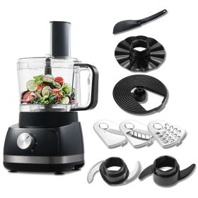 KÃ¼chenmaschine, multifunktional, 800 W, 2 l, KÃ¼chenmaschine, 6-in-1-Haushaltsroboter, Lebensmittelverarbeitung inklusive Zerkleinerer, Knethaken (Farbe: Schwarz)