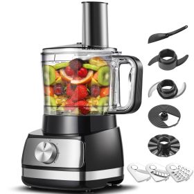 KÃ¼chenmaschine, multifunktional, 800 W, 2 l, KÃ¼chenmaschine, 6-in-1-Haushaltsroboter, Lebensmittelverarbeitung inklusive Zerkleinerer, Knethaken (Farbe: Silber)