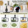 KÃ¼chenmaschine, multifunktional, 800 W, 2 l, KÃ¼chenmaschine, 6-in-1-Haushaltsroboter, Lebensmittelverarbeitung inklusive Zerkleinerer, Knethaken