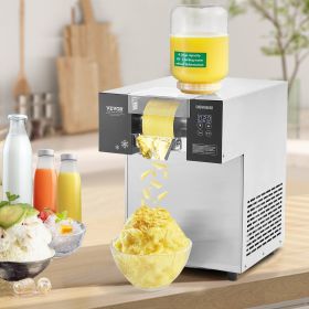 Commercial Snowflake Ice Machine 397LBS/24H Stainless Steel For Ice Cream (Option: silver)